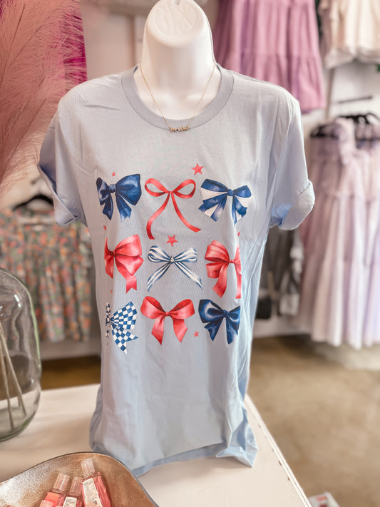 Red, White and Blue Bows Tee