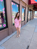 Weekend Glow Striped Half-Zip Romper