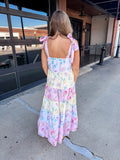 Floral Color Block Maxi
