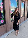 Graceful Bloom Tiered Ribbon Dress