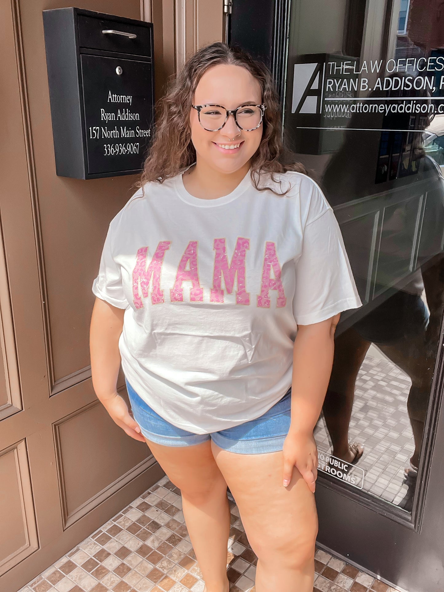 Pink Leopard MAMA Graphic Tee