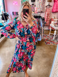 Navy Floral Maxi Dress