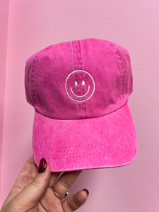 Pink Smiley Ball Cap