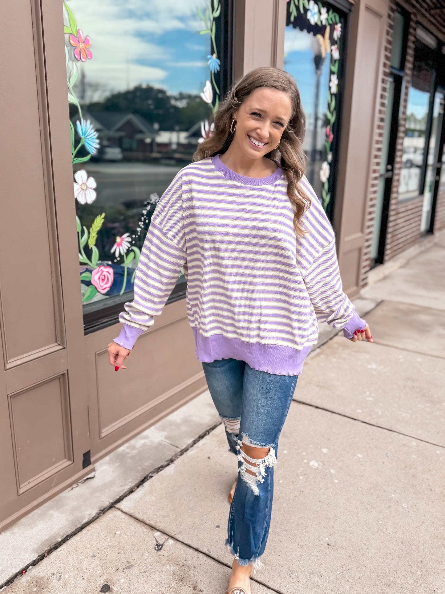 Lavender Striped Long Sleeve