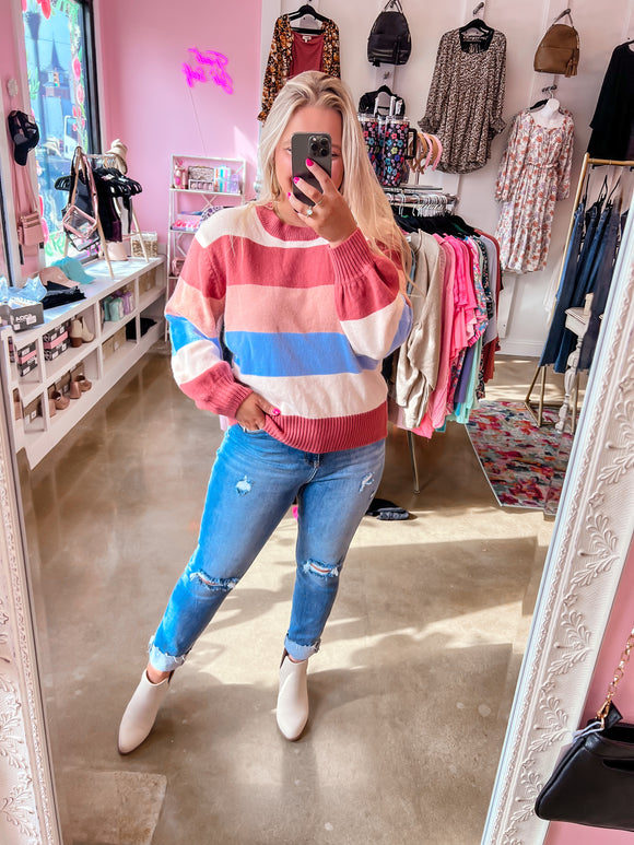 Rust Striped Sweater
