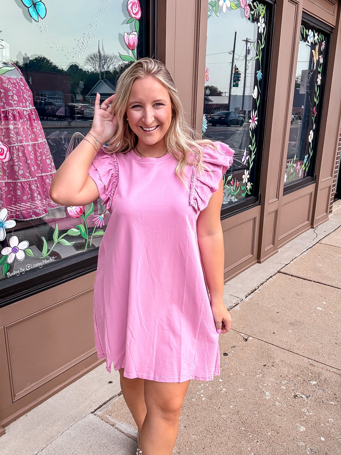 Mauve French Terry Dress