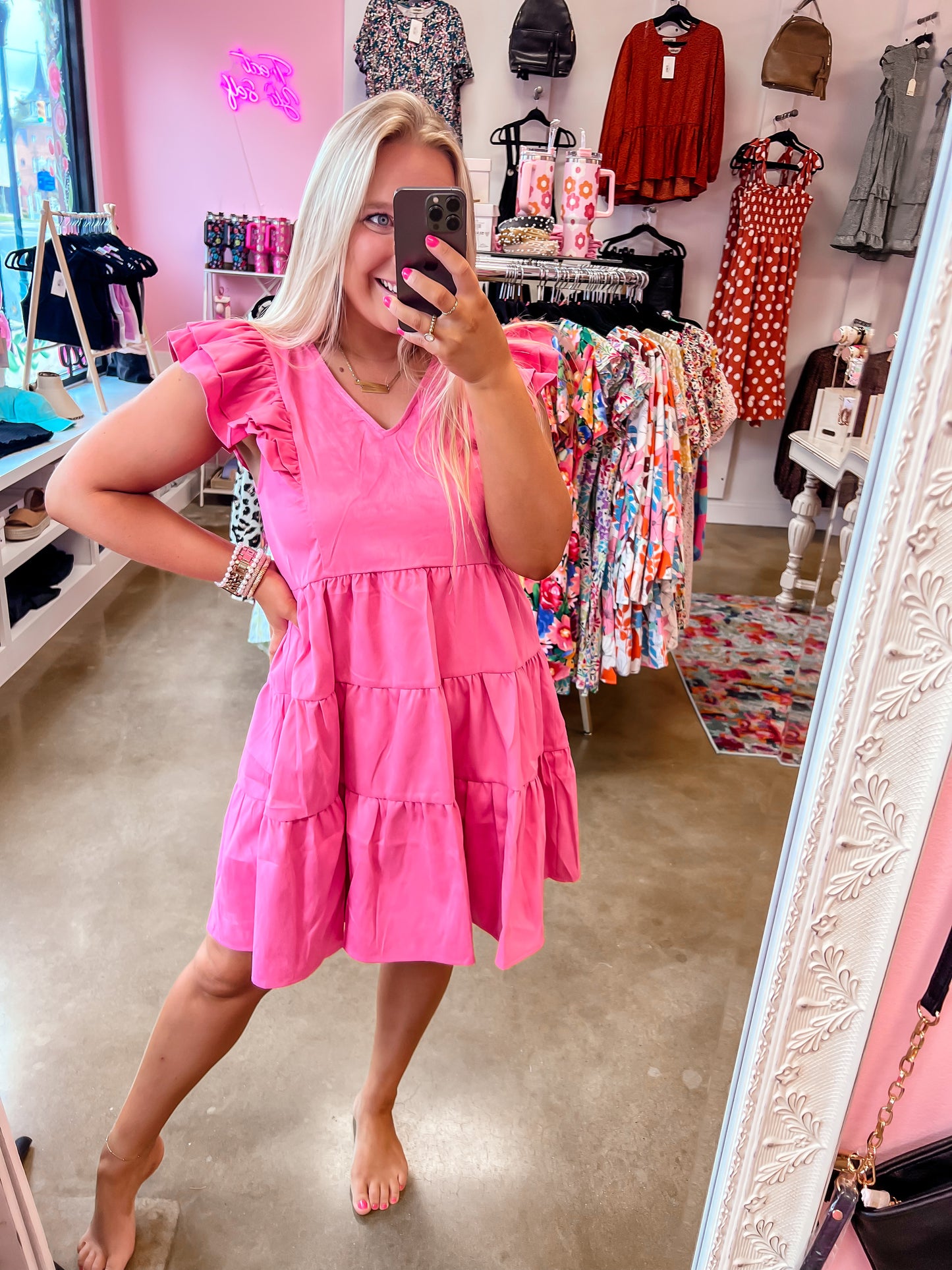 Pink Suede Dress