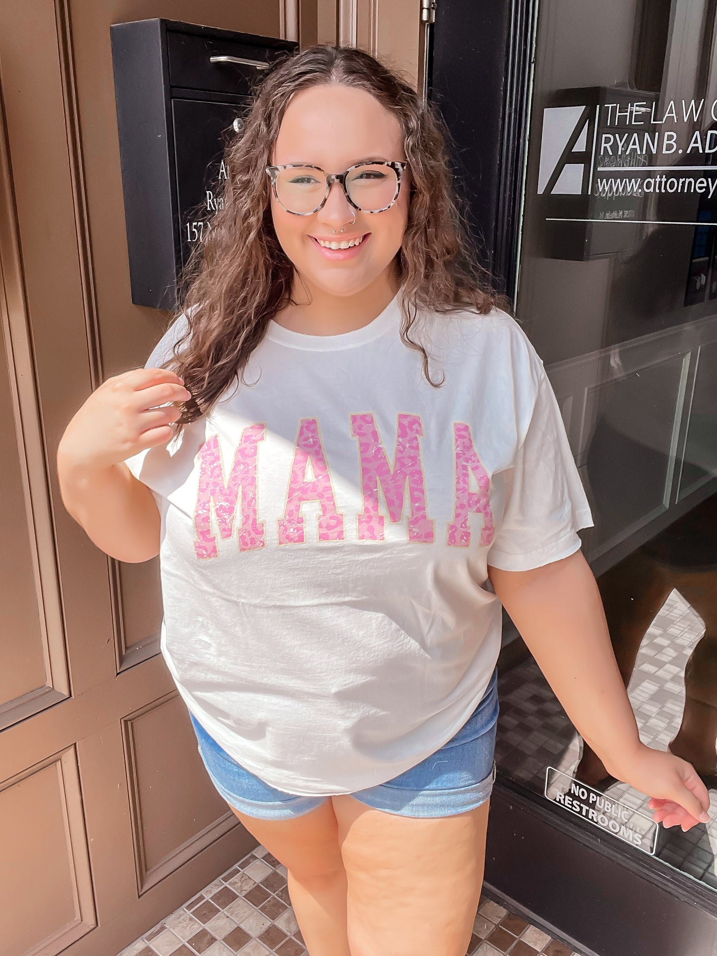 Pink Leopard MAMA Graphic Tee