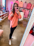 Brushed Oversized Sweater - Coral