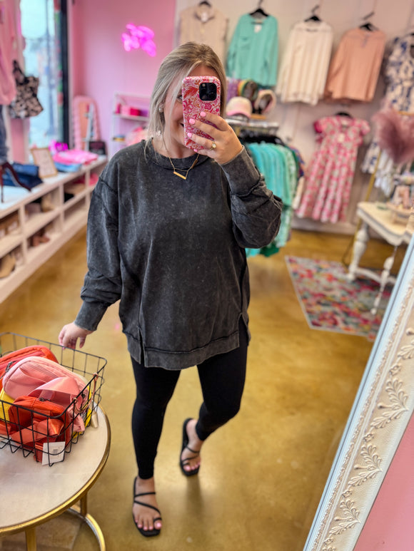 Val Pullover - Ash Black Curvy