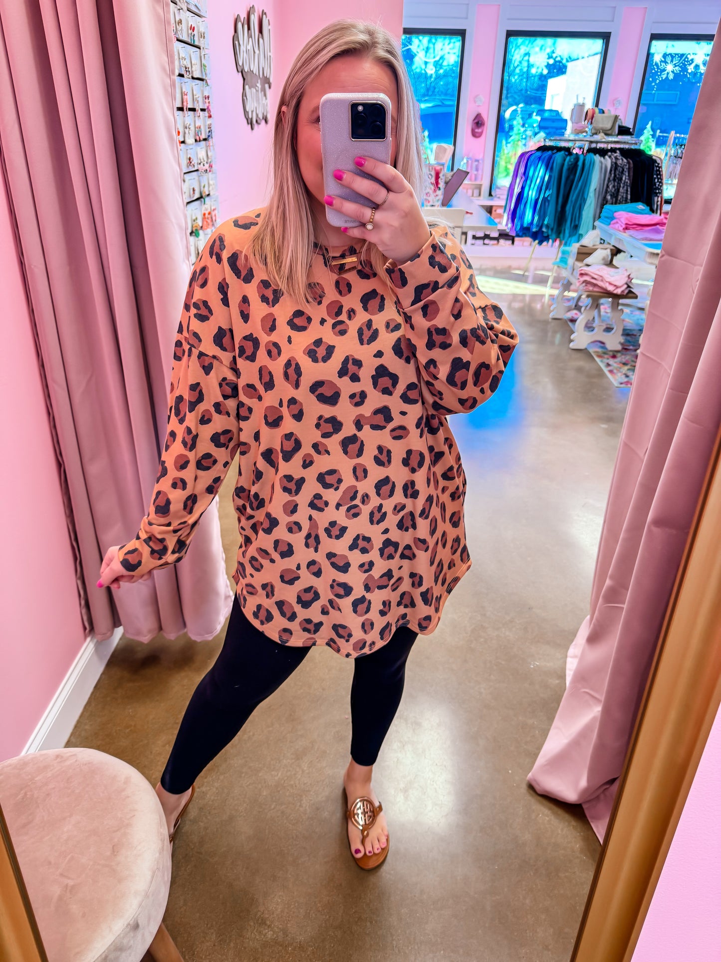 Animal Print Tunic Top