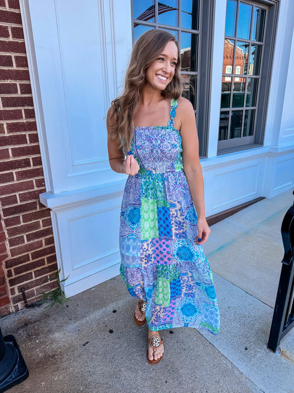 Patch Work Maxi Dress