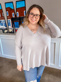 Ribbed Sweater - Gray