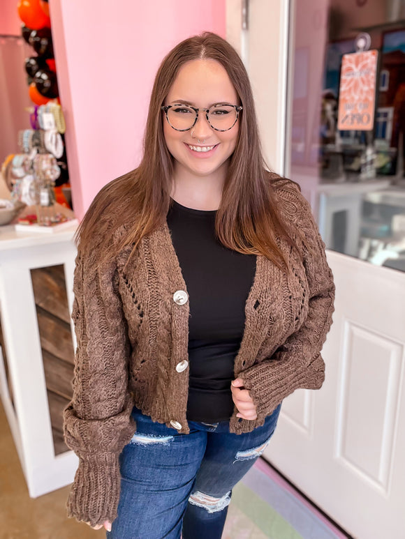 Brown Button Sweater