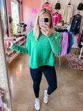 Brushed Crop Sweater Kelly Green