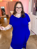 Blue Curvy Maxi Dress