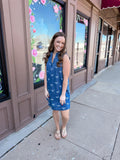 Denim Darling Bow Embroidered Dress