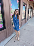 Denim Darling Bow Embroidered Dress
