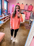 Brushed Oversized Sweater - Coral