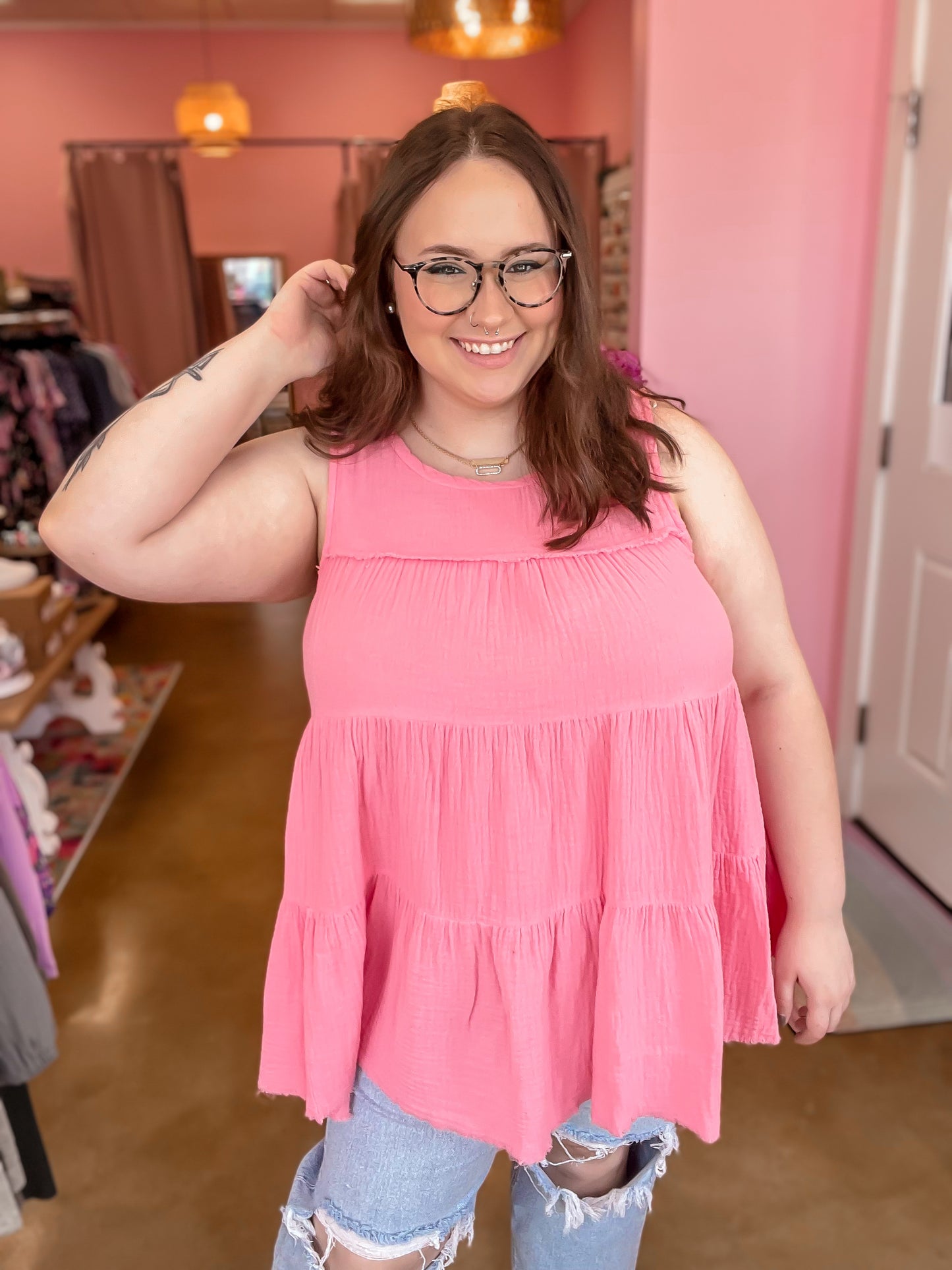 Pink Babydoll Tank