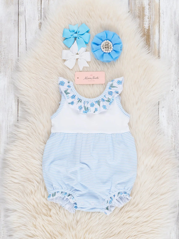 Cornflower Cottage Striped Ruffle Bubble