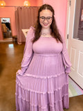 Mauve Smocked Maxi