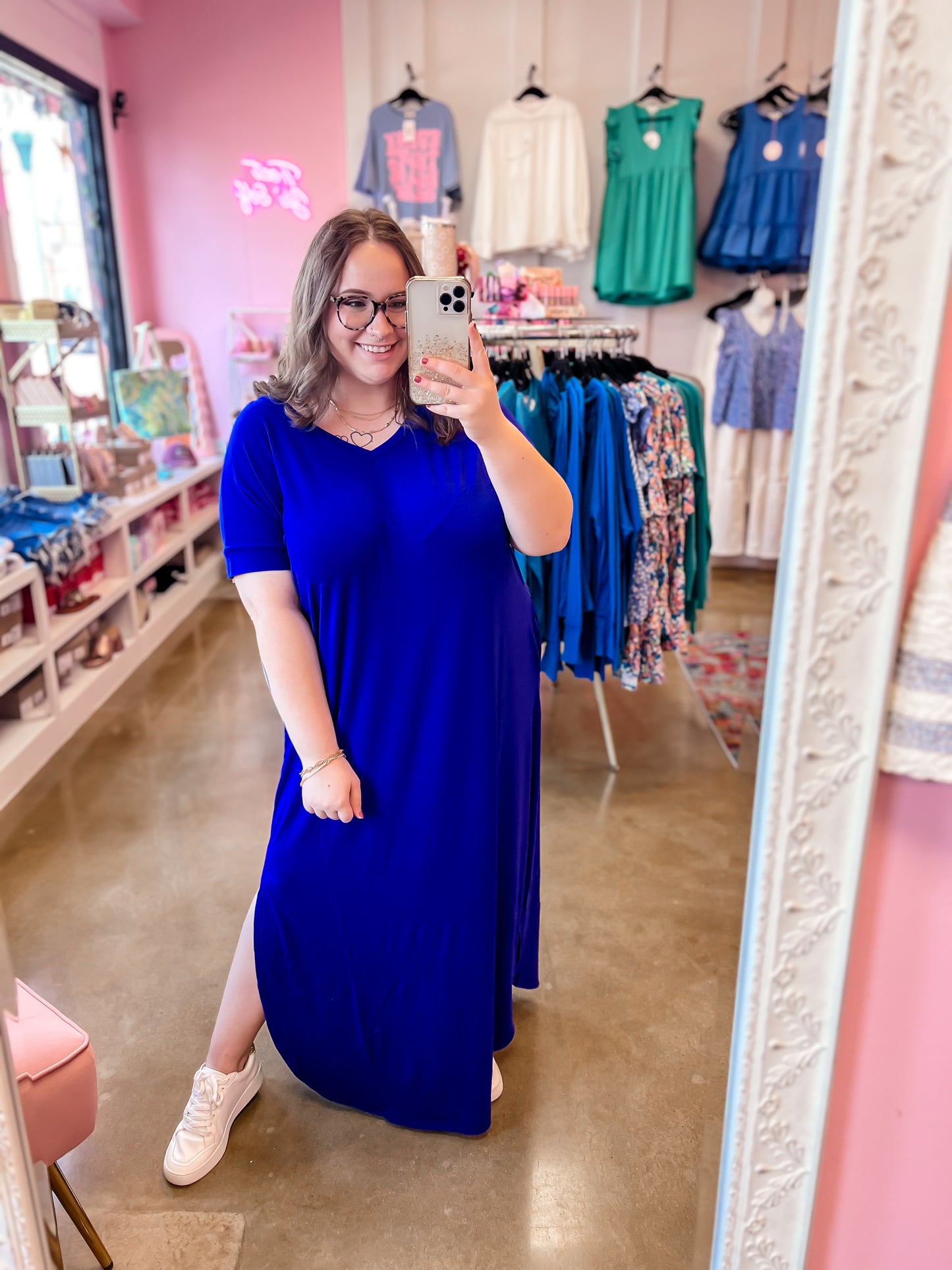 Blue Curvy Maxi Dress