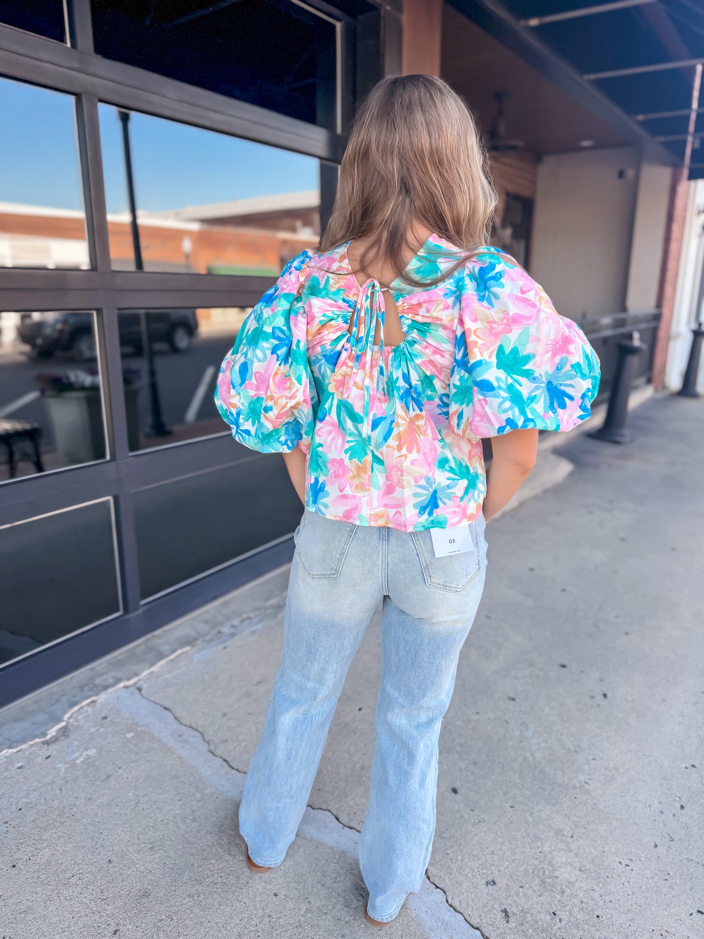 Pastel Bubble Sleeve Top