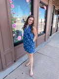 Denim Darling Bow Embroidered Dress