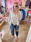 Spotted Button Down Top