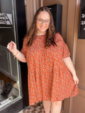 Orange Tiered Dress