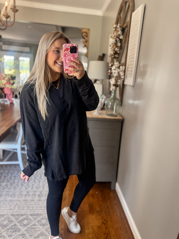 Cozy Claire Top - Black