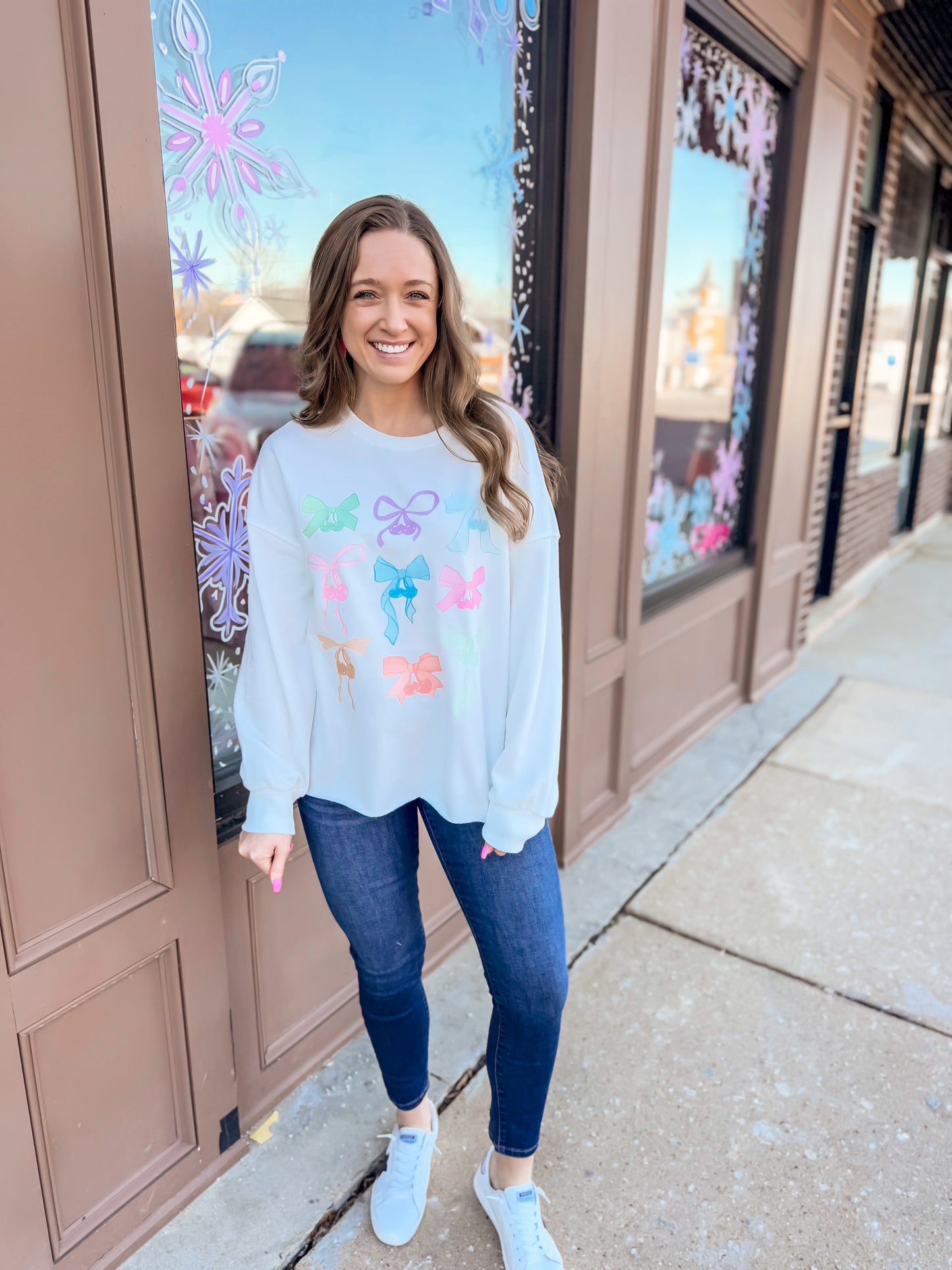 Ivory Bow Pattern Top