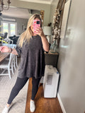 Acid Wash Boyfriend Tee - Black