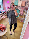 Acid Wash Boyfriend Tee - Ash Charcoal