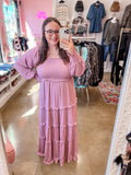 Mauve Smocked Maxi