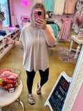 Acid Wash Boyfriend Tee - Ash mocha