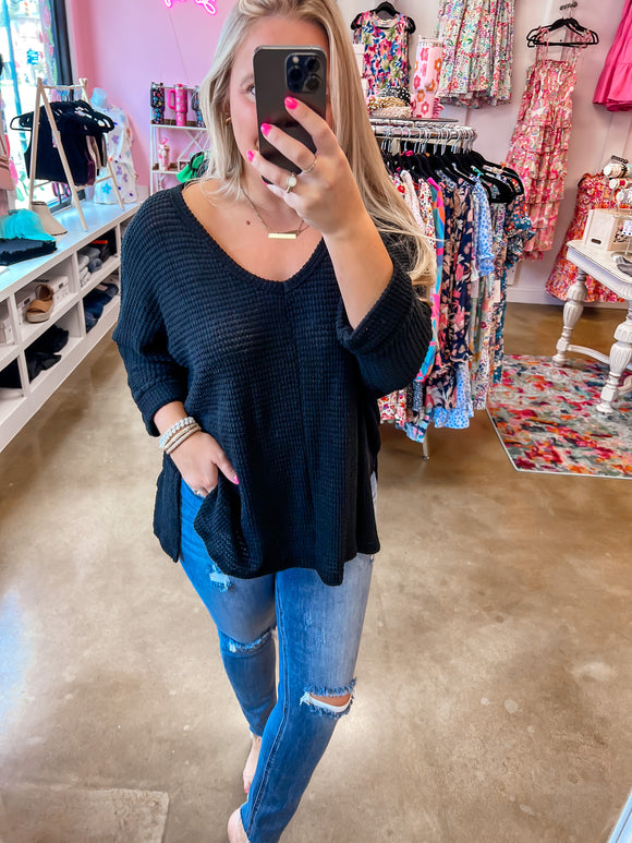 Black Lighweight Sweater Top