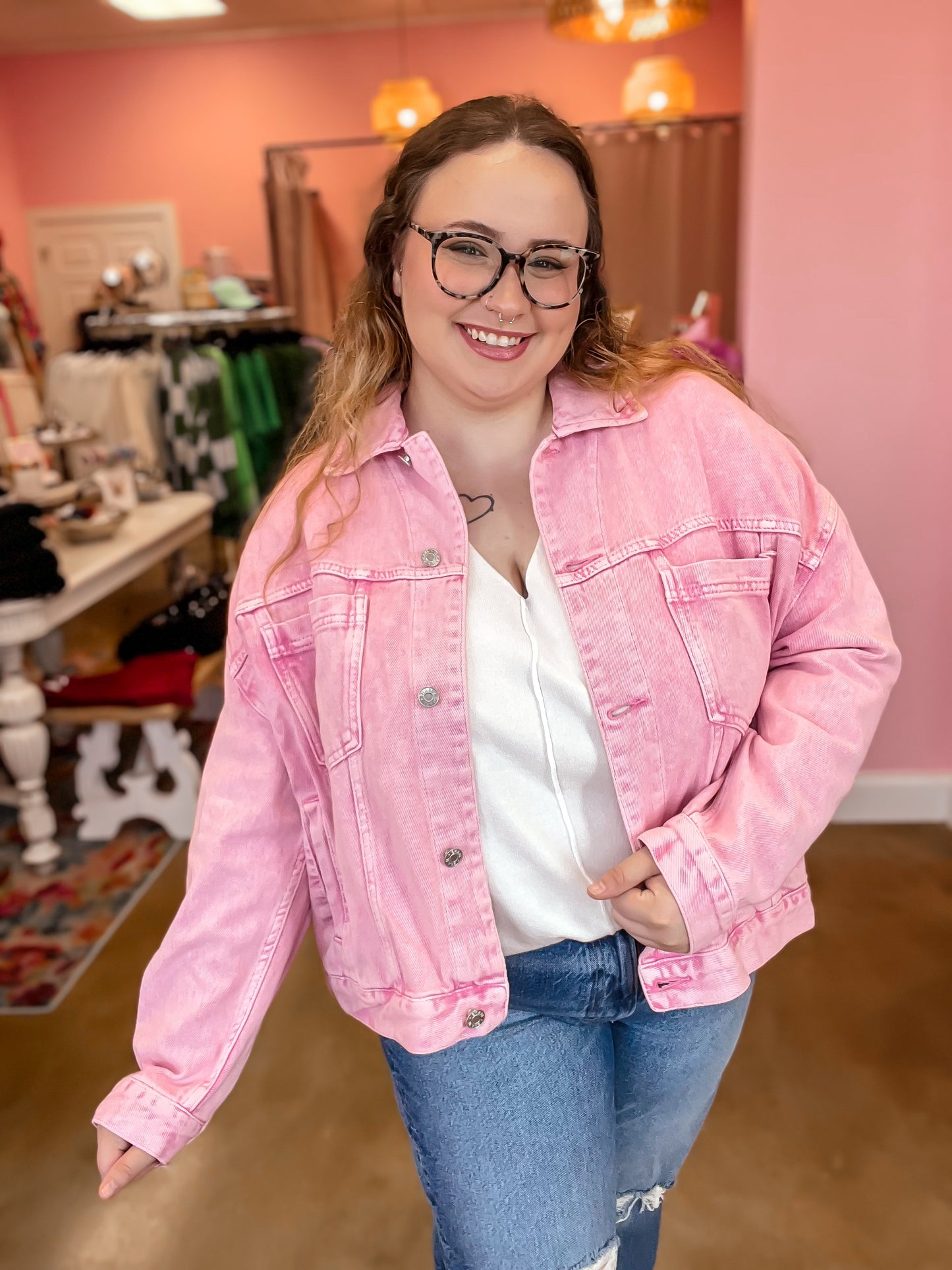 Pink Denim Jacket