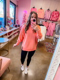 Brushed Oversized Sweater - Coral