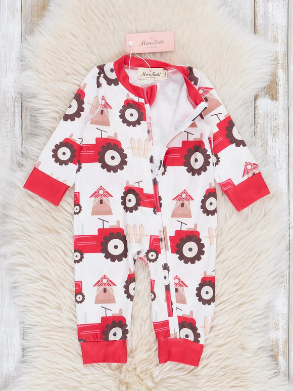 Red Tractor Tales Sleeper Pajamas