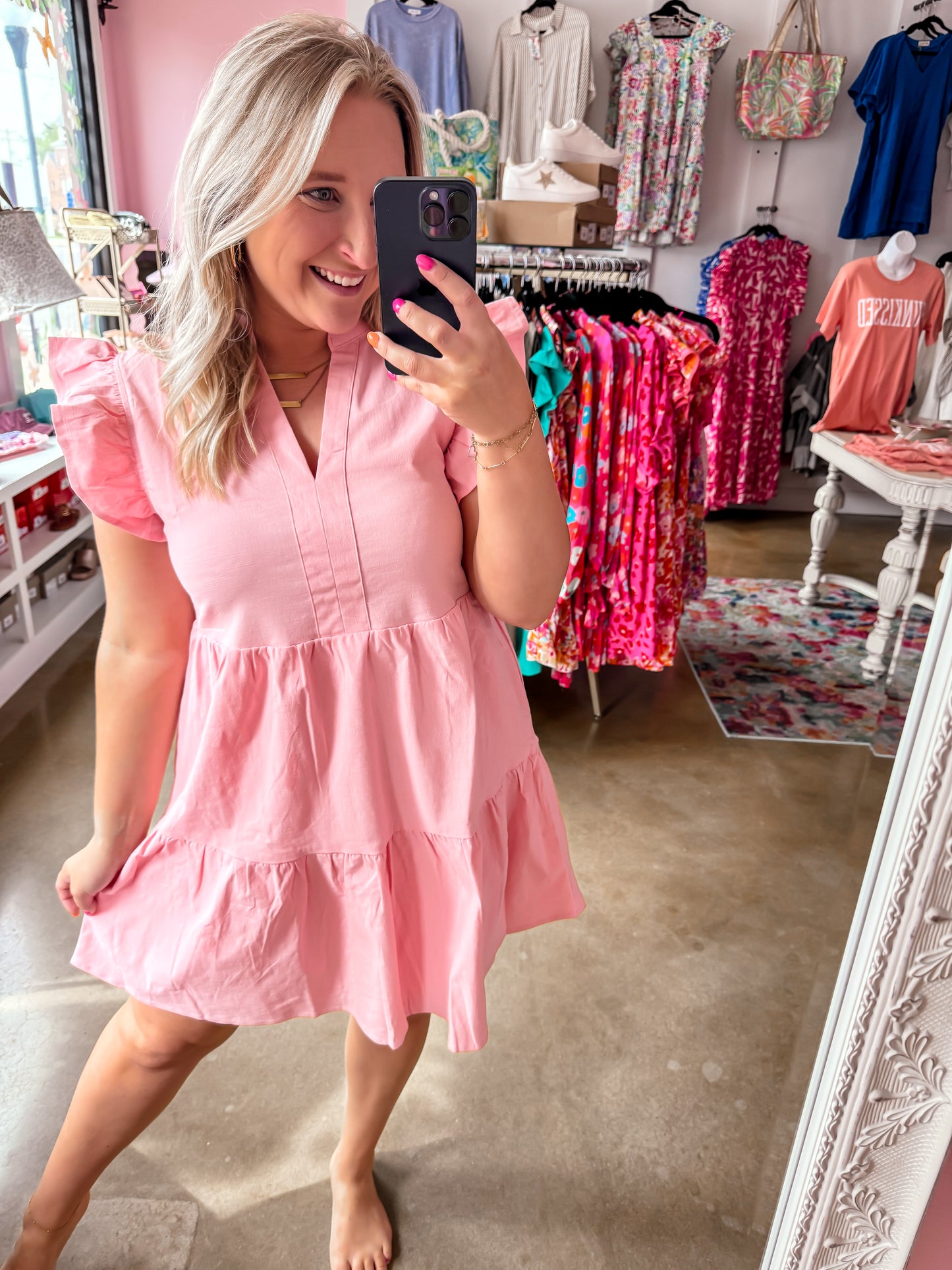 Baby Pink Mini Dress