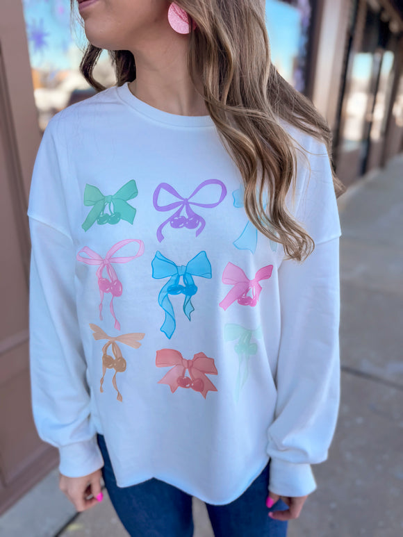 Ivory Bow Pattern Top