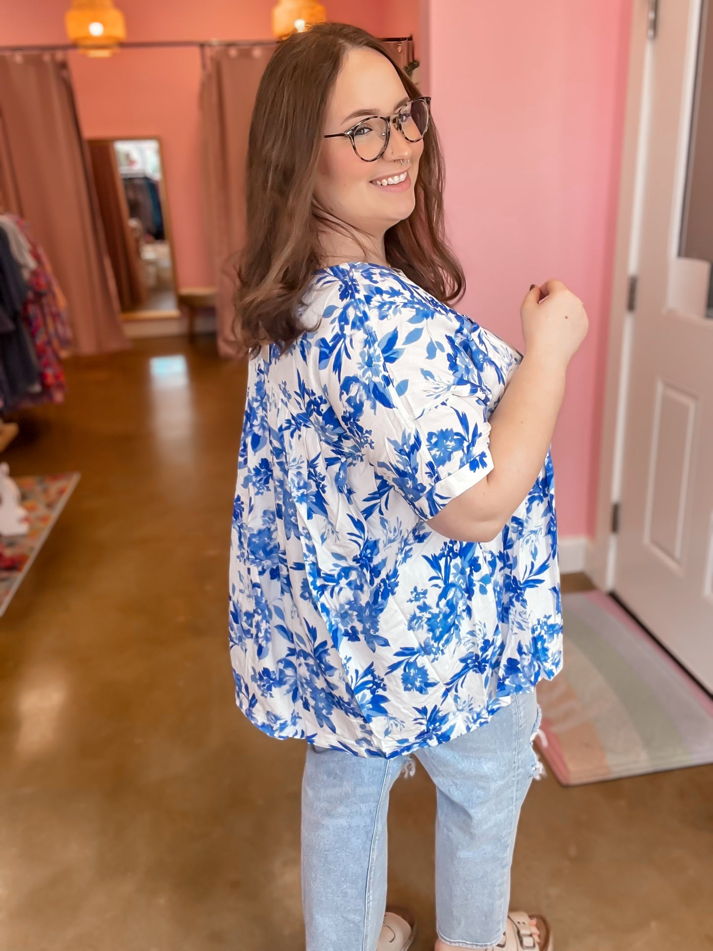 French Blue Babydoll Top