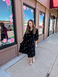 Graceful Bloom Tiered Ribbon Dress