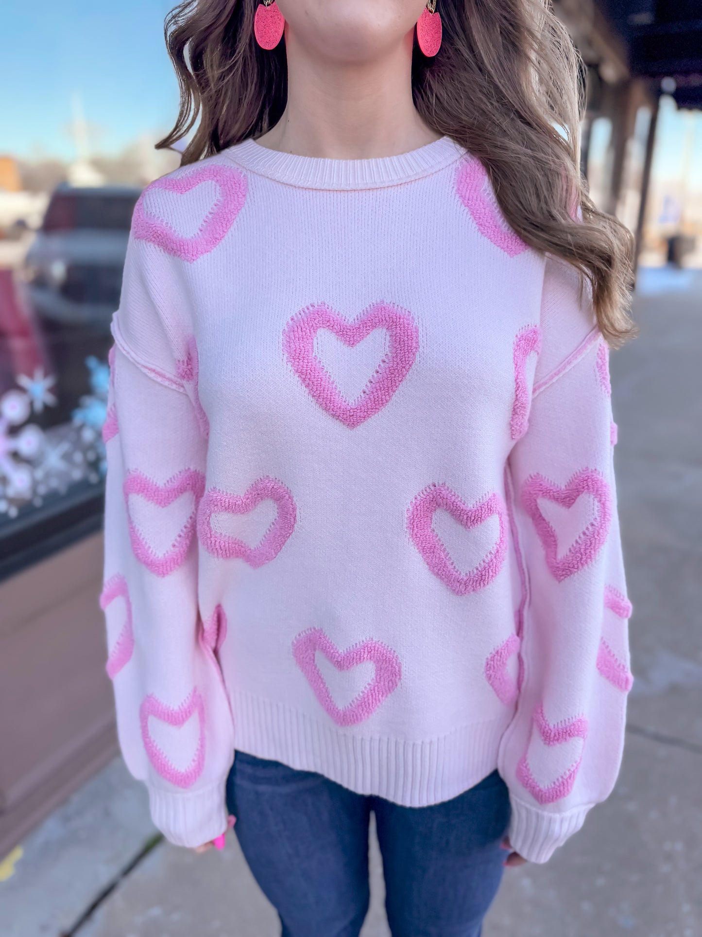 Pink Hearts Sweater