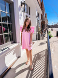 Pink Textured Mini Dress