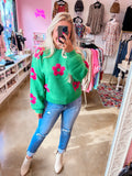 Green Flower Sweater