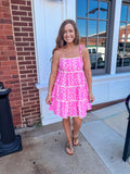 Pink Ditsy Floral Dress