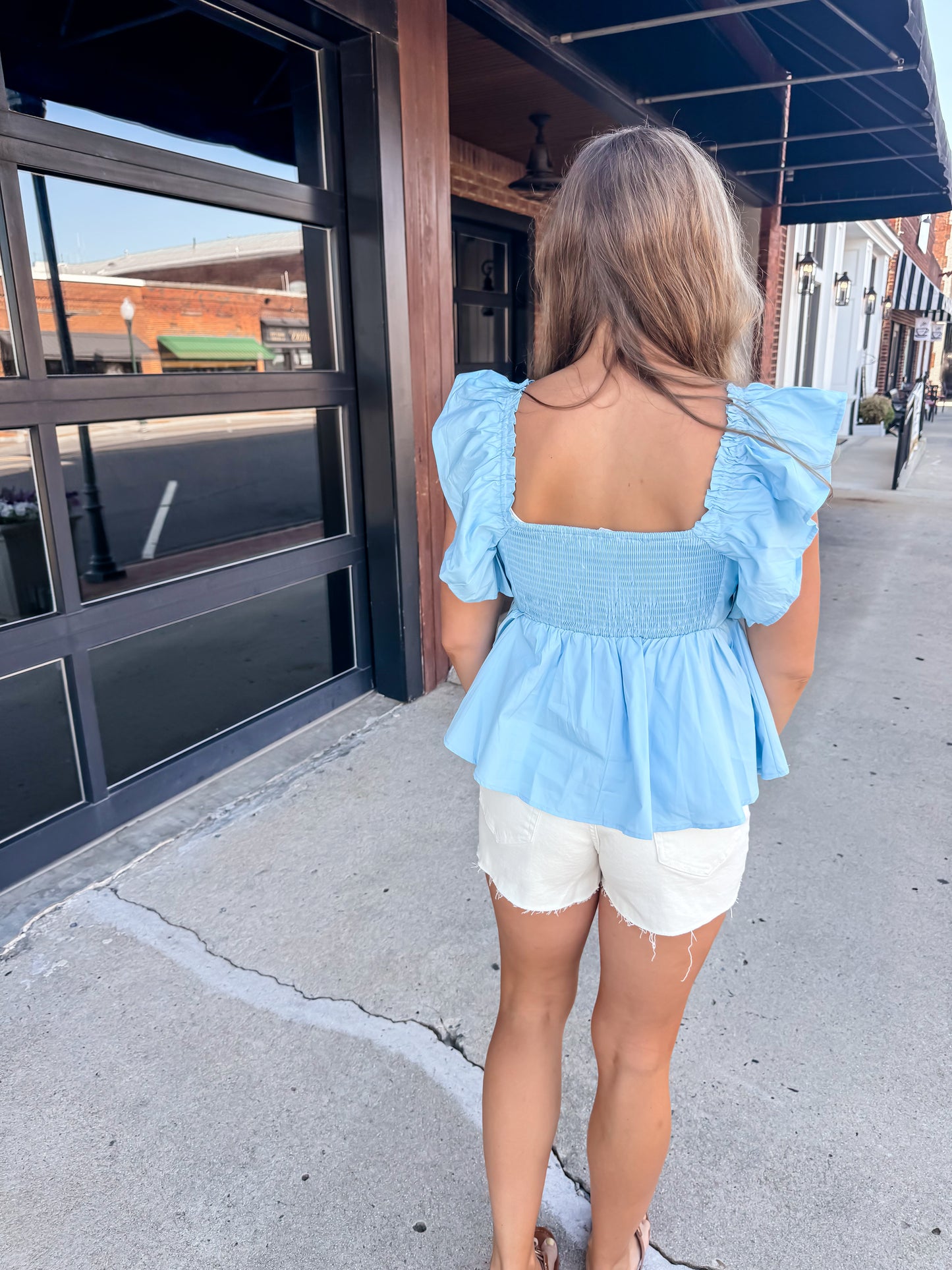 Clear Skies Ruffle Top